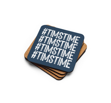 #TimsTime Cork-back coaster Blue Navy