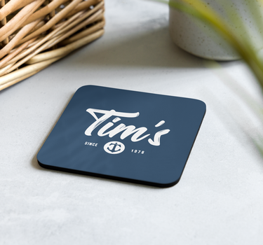 Tim's Cork-back coaster Blue Navy